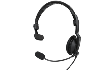 KHS-7A-SD - Hoofdtelefoon met oorstuk & Boom-microfoon, PTT (1-pin)