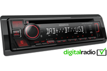 KDC-BT450DAB - Autoradio-CD/USB. Bluetooth et radio numérique DAB+ intégrée, compatible Spotify. 1 sortie RCA (2,5V)