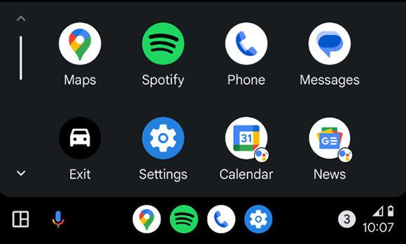 Android auto home screen
