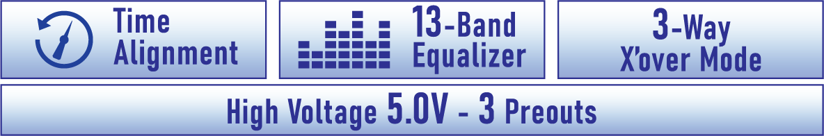 5.0V - 3 preouts - DTA - X'over