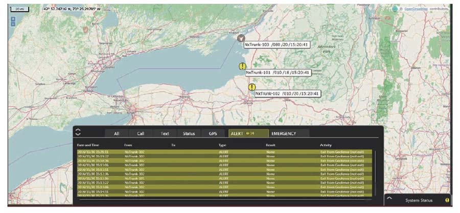 KAS-20 Geofence on Open-Street Map Alert