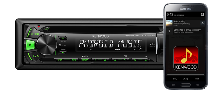 KDC-164UG Android smartphone Kenwood Music App