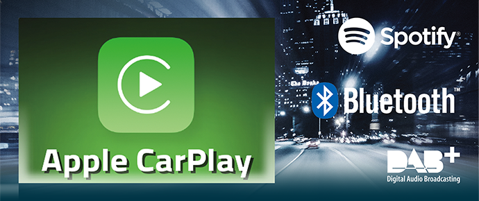 Multimediasystemen met Apple CarPlay ondersteuning.