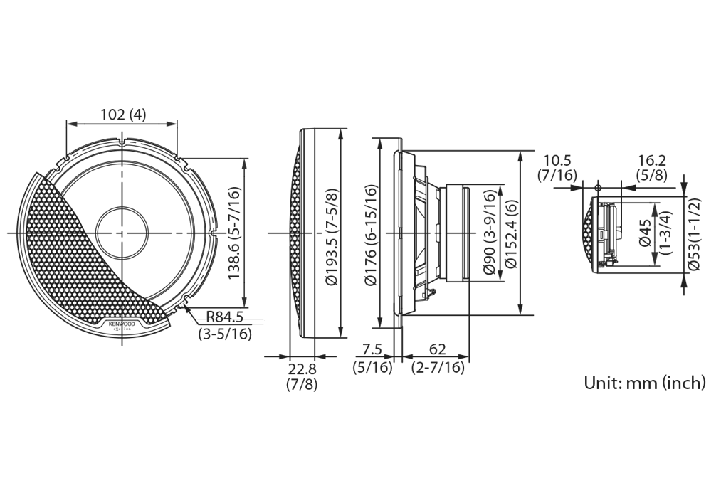 Subs & Component Speakers • XR1800P Specifications • KENWOOD UK