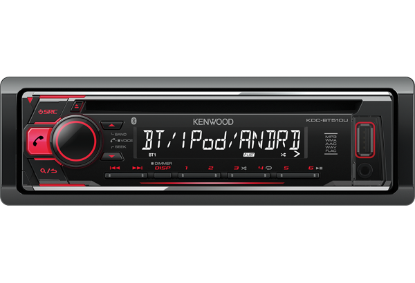 Kenwood KDC-BT510U Autoradio USB Bluetooth FLAC CD Einbauset für Audi A4 B6 B7 