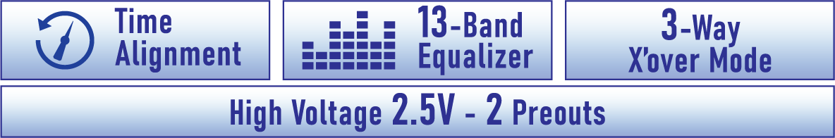 2.5V - 2 preouts - DTA - X'over