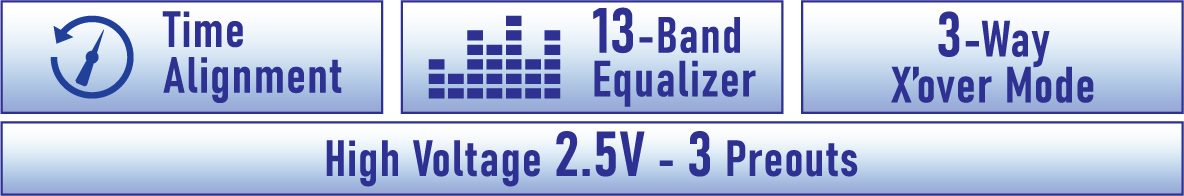 2.5V - 3 preouts - DTA - X'over