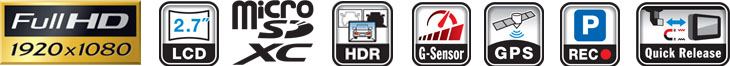 DRV-A201 dash cam icons
