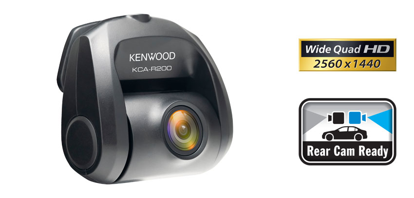 Kenwood 4K Ultra HD Front & Rear Dash Cam w/3 display, Wi-Fi, and GPS