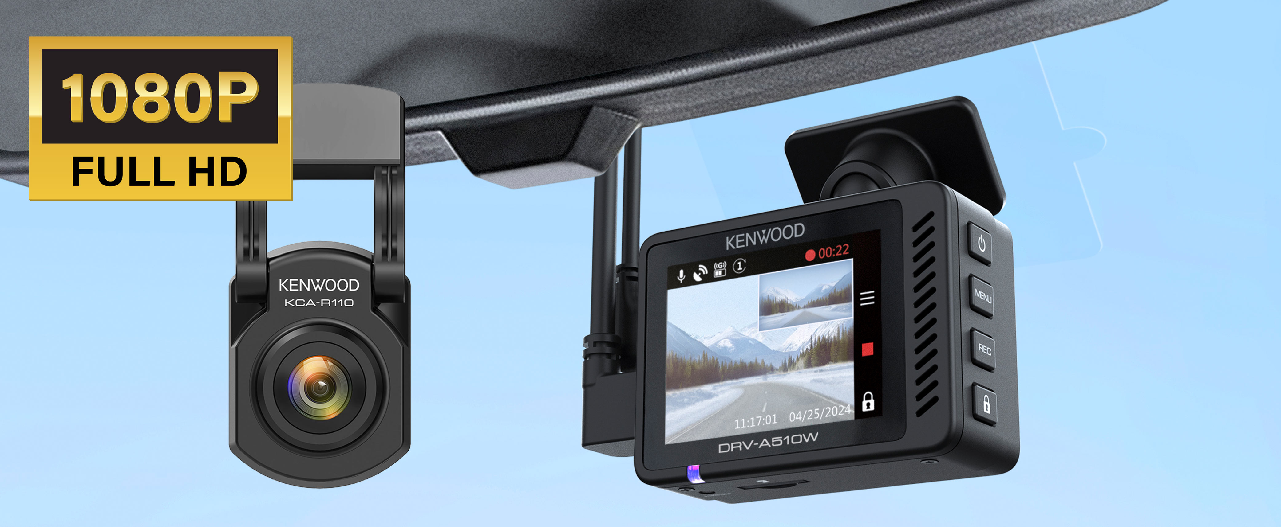 KCA-R110 dash cam with DRV-A510W dash cam