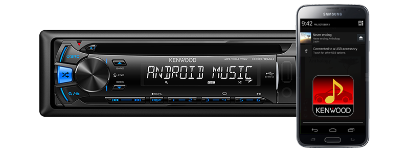 KDC-164UB Android smartphone Kenwood Music App
